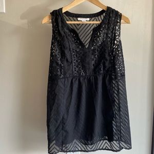 Motherhood maternity black lace top blouse